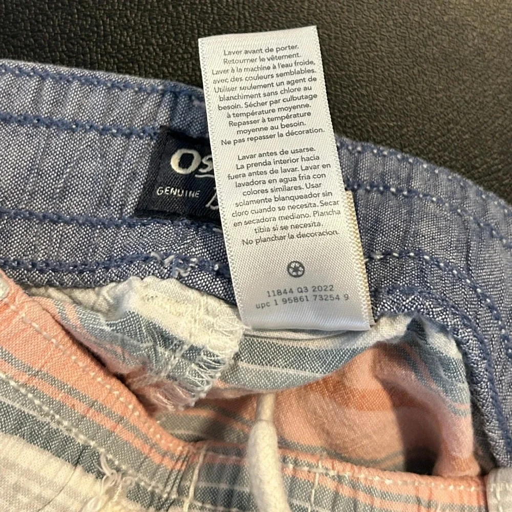 OshKosh Bgosh Toddler Boys Striped Cotton Shorts Blue Orange White 3T 1579